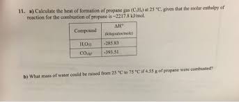 What is the standard heat of formation? Calculate The Heat Of Formation Of Propane Gas C 3 Chegg Com