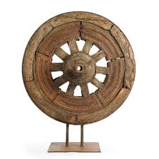 Perfect size for your favorite small weighs: Wooden Wheel On Metal Stand 1850s For Sale At Pamono
