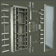 Detailed 3d Model Of A Bank Vault Door And Frame Created In 3ds Max 2009 By Simon Pestridge Vault Doors Doors Steel Security Doors