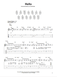 5,992 views, added to favorites 288 times. Hello By Lionel Richie Easy Guitar Tab Guitar Instructor