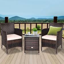 Gymax 3pcs Patio Outdoor Rattan Furniture Set Cushioned Chairs Coffee Table Walmart Com In 2020 Rattan Furniture Set Rattan Outdoor Furniture Rattan Furniture