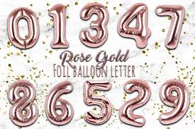 Download Rose Gold Foil Balloon Numbers Png Hand Drawn 361708 Illustrations Design Bundles In 2021 Gold Foil Balloons Rose Gold Foil Foil Balloons