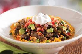 Our Chipotle Beef Rice Bowl Has Every Island Flavor You Could Wish For Beef Bowl Recipe Easy Dinner Recipes Crockpot Jamaican Recipes