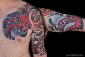Body art tattoos tattoos tattoos for guys octopus tattoo sleeve shark tattoos cool tattoos sleeve tattoos leg tattoos mens shoulder tattoo. S Tattoo Designs Tattoonow