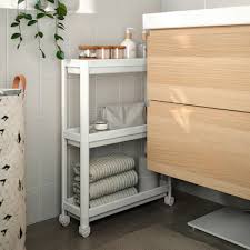 Vesken Cart White 21 1 4x7 1 8x28 Ikea In 2020 Ikea Bathroom Storage Units Ikea Storage