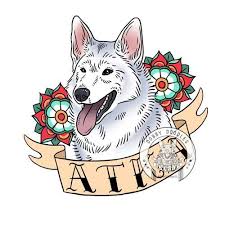 Dobby Doodles Pet Portraits Old School Tattoo Inspired Custom Pet Portraits Just 25 Dog Dogtattoo Oldschoolta Dog Tattoos Dog Portrait Tattoo Dog Tattoo