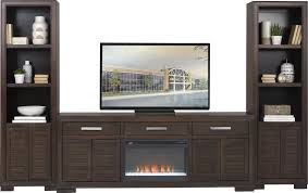 Cates Ridge Tobacco 3 Pc Wall Unit With Electric Fireplace In 2020 Wall Unit Tv Wall Unit Living Room Wall Units