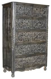 Approximately 31.5 inches wide by 16.5 inches. Aria 6 Drawer Carved Tall Chest Farmhouse Dressers By Taran Design Houzz