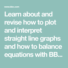Learn About And Revise How To Plot And Interpret Straight Line Graphs And How To Balance Equations With Bbc Bitesize Ks3 Maths Line Graphs Ks3 Maths Equations