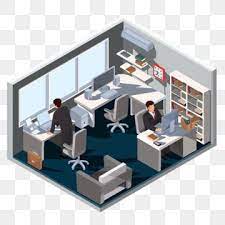Vector 3d Isometric Illustration Interior Office Room Office Clipart Isometric Business Png And Vector With Transparent Background For Free Download Office Interiors Office Design Inspiration Isometric Illustration