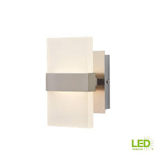 Home Decorators Collection Harmen Collection 10 Watt Chrome Led Wall Sconce 28616 Hbu The Home Depot Wall Lights Black Wall Sconce Vintage Wall Sconces