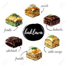 This list gives you several options for words scrabble. Vektor Hand Gezeichnete Illustrationen Von Beruhmten Turkischen Dessert Baklava Schwarzer Entwurf Und Helle Aquarellbeschaffenheit Getrennt Auf Weissem Hintergrund Mix Aus Backwaren Fur Menu Karte Flyer Oder Poster Lizenzfrei Nutzbare