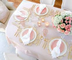 Blush Pink Table Setting Easter Tablescapes Pink Table Settings Pink Table