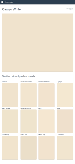 Cameo white is a grayed white with a ashen undertone depending on the light source or time of day, it may appear as a dusty white on the walls. Cameo White Valspar Valspar Valspar Paint Color