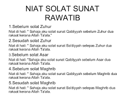 Niat Solat Sunat Rawatib