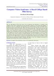 As computers become part of our everyday life, more and more people are experiencing a variety of ocular symptoms related to computer use. Pdf Computer Vision Syndrome A Rural College Based Pilot Survey International Journal Of Health Sciences And Research Ijhsr Academia Edu