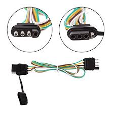 Product title 4 way flat trailer wiring harness plug 14 gauge trai. 4 Way Trailer Wire Extension Wiring Harness Kit Hitch Light Truck Awg Color Coded Wires With 4 Flat Pin Connector Plug Socket Cables Adapters Sockets Aliexpress