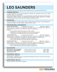 Simple Resume Template Leo Saunders Bestresumes Info In 2020 Simple Resume Template One Page Resume Template Resume Template