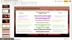 Her early leaf's a flower; Nothing Gold Can Stay Assignment Google Slides Youtube
