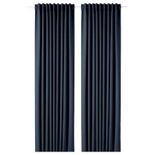 Rideaux occultants en tissu au tombé lourd avec doublure au dos. Majgull Rideaux Occultant 2 Pieces Bleu Fonce 145x300 Cm Ikea Suisse