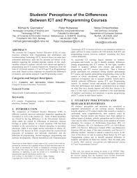 Computer science is more to do with programming whereas ict is about knowing software. Pdf Students Perceptions Of The Differences Between Ict And Programming Courses