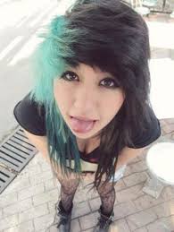 Half Black Half Blue Hair And Short Black Scene Hairstyles Tumblr Hair Styles Tumblr Hair Beautiful Hair