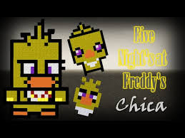 Minecraft Tutorial Como Construir A Chica Five Nights At Freddy S Pixel Art Youtube