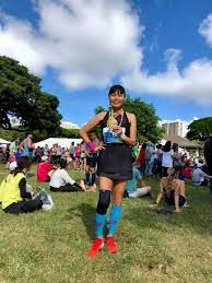 ホノルルマラソン 膝サポーターのおかげで楽しく完走 ハワイ不動産ブログ by megumi fujioka fujioka running blog