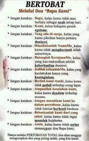 Pertobatan Via Doa Bapa Kami Rohani Kristus Kutipan Kristen