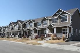 Suburban Town Homes Row Of Newly Built Suburban Town Homes Aff Homes Row Suburban Town Buying A Rental Property Rental Property Multi Family Homes