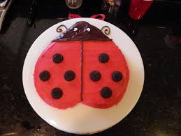 Ladybug Cake Using A Heart Pan Chocolate Icing And Mini Oreos Ladybug Cake Ladybug Cakes Creative Cakes