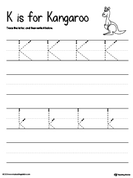 free tracing and writing the letter k myteachingstation com