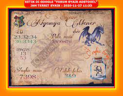 Forum Syair Adstogel Sydney 27 November 2020 Joker Merah Hk
