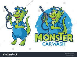 Monster Character Mascot Car Wash Company Stock Vector (Royalty Free)  2195238543 | Shutterstock