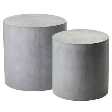 Holloway Round Concrete Side Tables Set Of 2 Moss Manor Metal Accent Table Side Table Contemporary End Tables