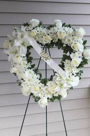 All White Sympathy Open Heart Arrangement Funeral Floral Arrangements Funeral Flower Arrangements Funeral Arrangements