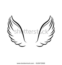 Angel Wings Clip Art Black And White Black Abstract Silhouette Curved Angel Wings Stock Vector In 2020 Angel Wing Silhouette Clip Art Black Abstract