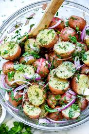 Add the celery and red onion, 2. No Mayo Potato Salad With Herbs Foodiecrush Com
