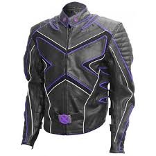 Black And Purple Motorcycle Jacket Hugh Jackman Wolverine Black Purple Leather X Men Jacket Jackets Leather Jacket Men Mens Jackets