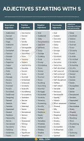 Adjectives that start with a. Adjectives That Start With S List Of 550 S Adjectives In English 7esl
