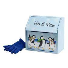 Penguin Wooden Hat And Mitten Box Christmas Tree Shop Hat And Mitten Storage Mitten Storage