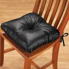 Upholstered in black faux leather and padded with foam, the nikko is ideal for the conservatory, kitchen or your living room. Faux Leather Chair Pad Dining Chair Cushion Walter Drake