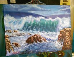 Entah mengapa, setiap bermain di pantai rasanya hati merasa tenang. Jual Lukisan Ombak Laut Seascape Sbl0420 Di Lapak Pusat Murah Bukalapak