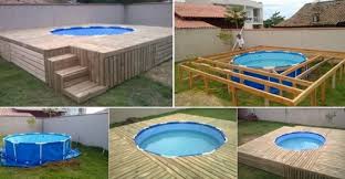 Build A Swimming Pool Deck With The Lowest Cost Possible Diy Pool Swimming Pool Decks Diy Swimming Pool