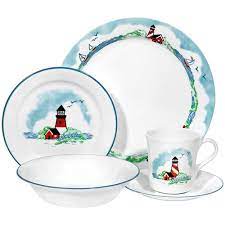 Lighthouse resource that provides info, pictures & more about everything related to lighthouses. Corelle Livingware 20 Piece Dinnerware Set Service For 4 Outer Banks Amazon Sg Home