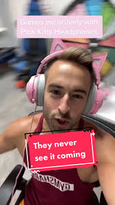 Secret Gamer with Pink Kitty Headphones
