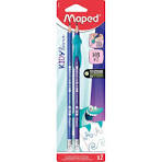 Crayons Graphite HB avec Guide-Doigts Amovible Embout Gomme | Surdiscount