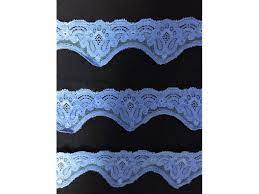 Lace Scalloped Floral Design Trim- Bluebell SY194 BL