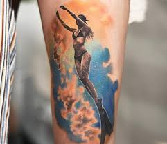 Everything you need to know. Diving Girl Tattoo By Dani Ginzburg Post 31508