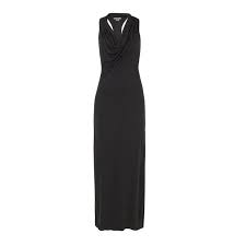 Beautiful Elegant Helmut Lang Long Black Knit Dress With Draped Cowl Neckline And Racerback Design Women 39 Long Black Knit Dress Little Black Dress Fashion